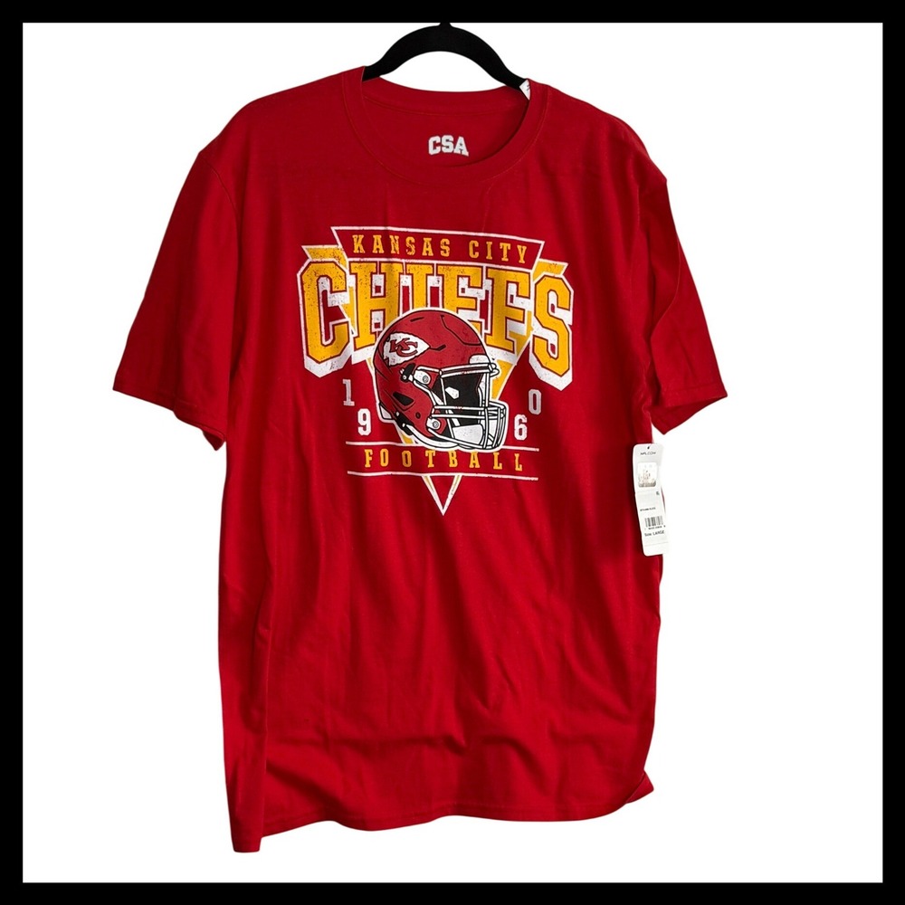 NWT CSA Kansas City Chiefs NFL Football Graphic T-Shirt Red Mens Large NWT